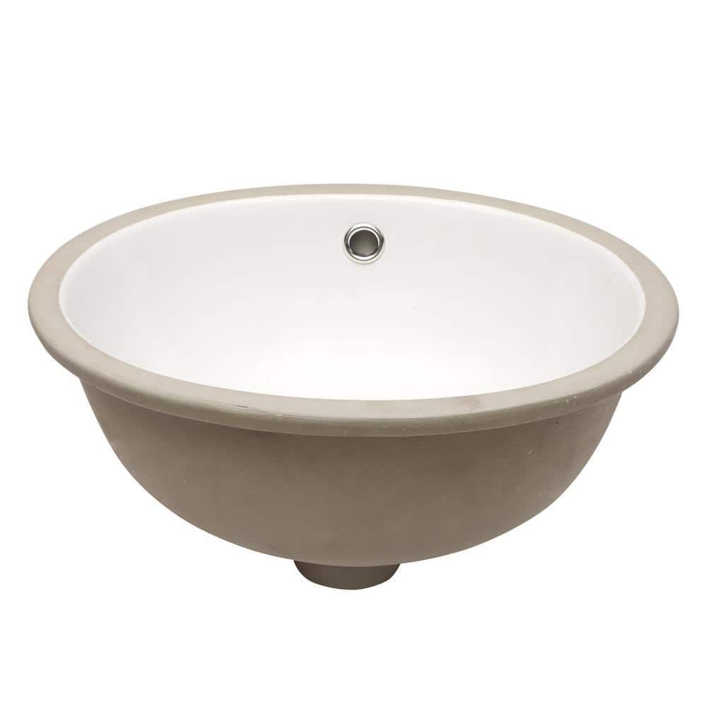 Sarlai 15.5 in. Oval Undercounter Bathroom Sink in White Ceramic