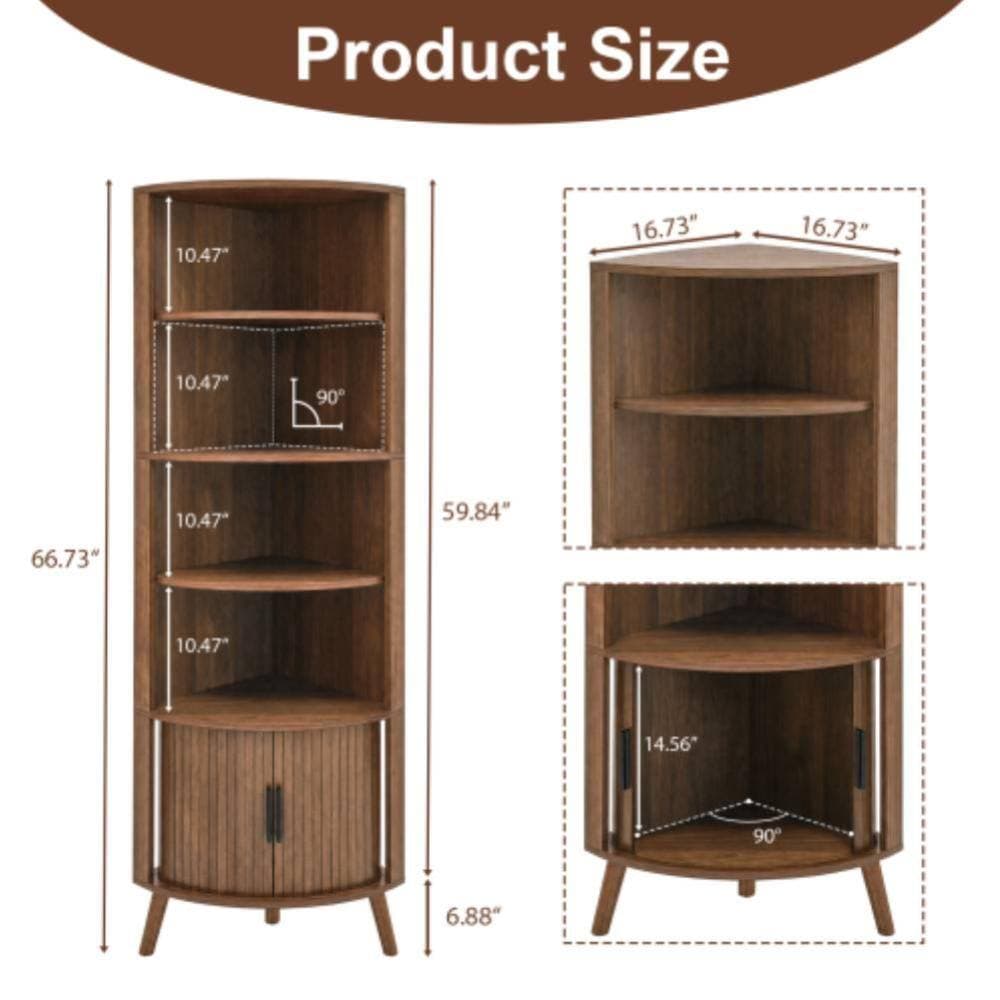 Unbranded 16.73 in. W x 16.73 in. D x 66.73 in. H Bathroom Brown Linen Cabinet (2)