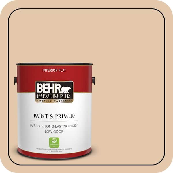 BEHR PREMIUM PLUS 1 gal. #MQ2-45 Craft Juggler Flat Low Odor Interior Paint & Primer (2)