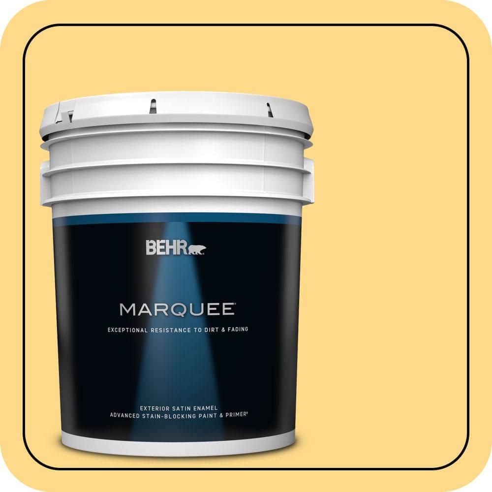 BEHR MARQUEE 5 gal. #P280-4 Surfboard Yellow Satin Enamel Exterior Paint & Primer