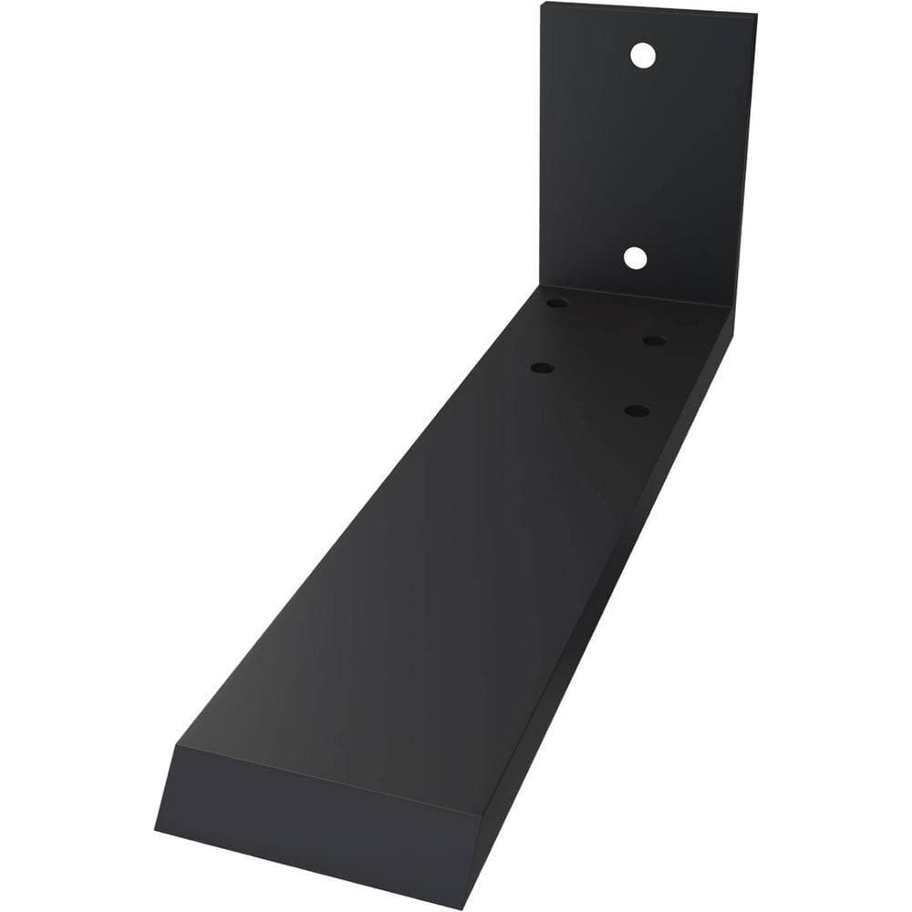 Ekena Millwork 2-1/2 in. x 10 in. x 4 in. Hidden Support Steel Powder Coated Black Heavy-Duty Bracket with Back Plate (3)