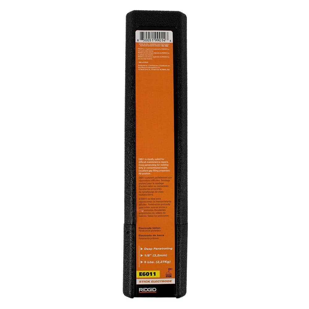RIDGID 1/8 in. E6011 Stick Welding Electrode for All-Position Welding of Mild Steel/Galvanized Steel (5 lb. Tube) (2)
