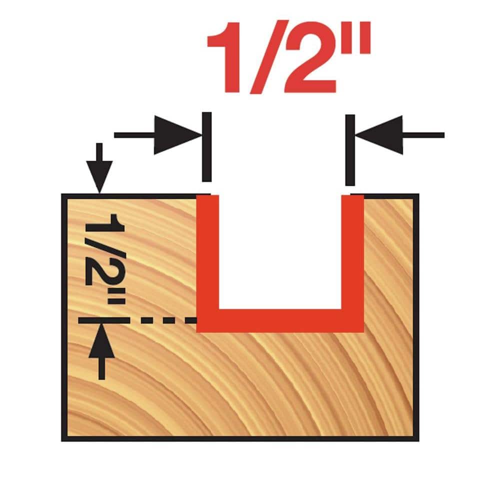 DIABLO 1/2 in. x 1/2 in. Carbide Mortising Router Bit (2)