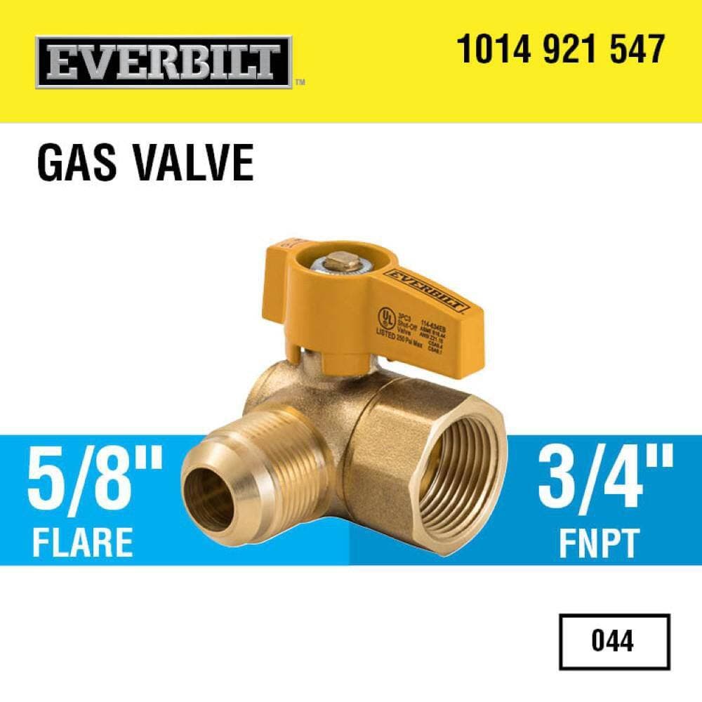 Everbilt 5/8 in. OD Flare (15/16-16 Thread) x 3/4 in. FNPT Angle Brass Gas Ball Valve (2)