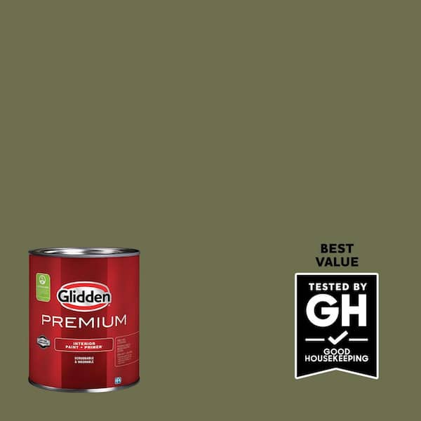 Glidden Premium 1 qt. PPG1125-6 Toy Tank Green Semi-Gloss Interior Latex Paint (2)
