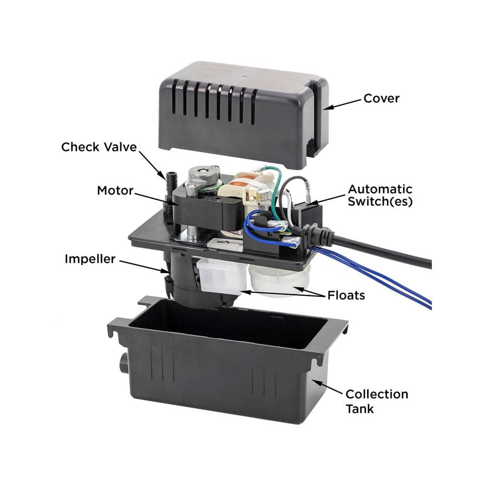 BECKETT Compact 115-Volt Condensate Removal Pump w/Safety Switch and 11 ft. Max Lift (3)