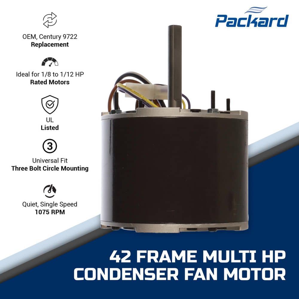 Packard Multi-Horsepower 42-Frame 1/8-1/12HP 1075 RPM Condenser Fan Motor 208-Volt-230-Volt-60Hz (3)