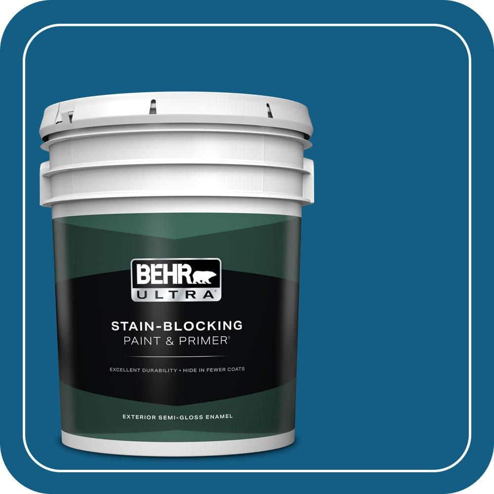 BEHR ULTRA 5 gal. #S-H-550 Sapphire Sparkle Semi-Gloss Enamel Exterior Paint & Primer