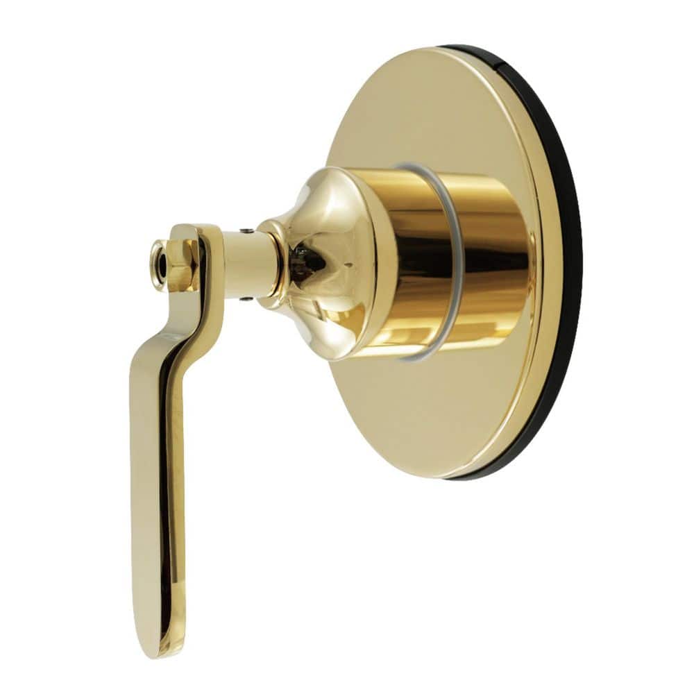 Kingston Brass Whitaker 1/2 in. Single-Handle 1-Hole Wall Mount 3-Way Diverter Valve with Trim Kit in Polished Brass