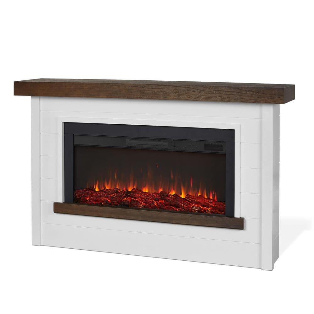 Real Flame Bernice 67 in. Freestanding Landscape Electric Fireplace in White (3)