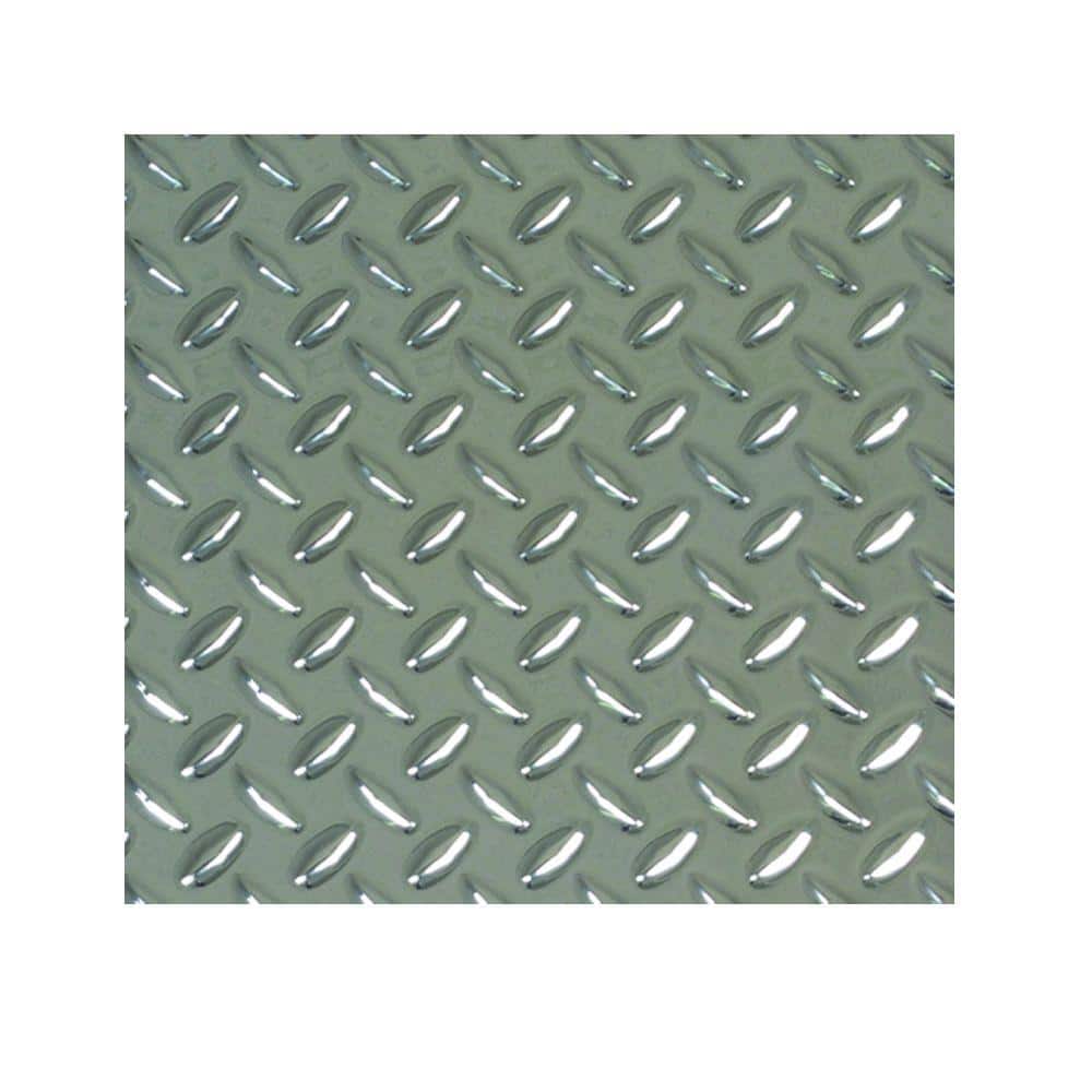 M-D Building Products 12 in. x 24 in. x .035 Diamond Tred Faux Metal Diamond Tread Sheet in Silver