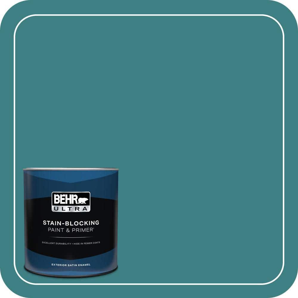 BEHR ULTRA 1 qt. #510D-7 Pacific Sea Teal Satin Enamel Exterior Paint & Primer