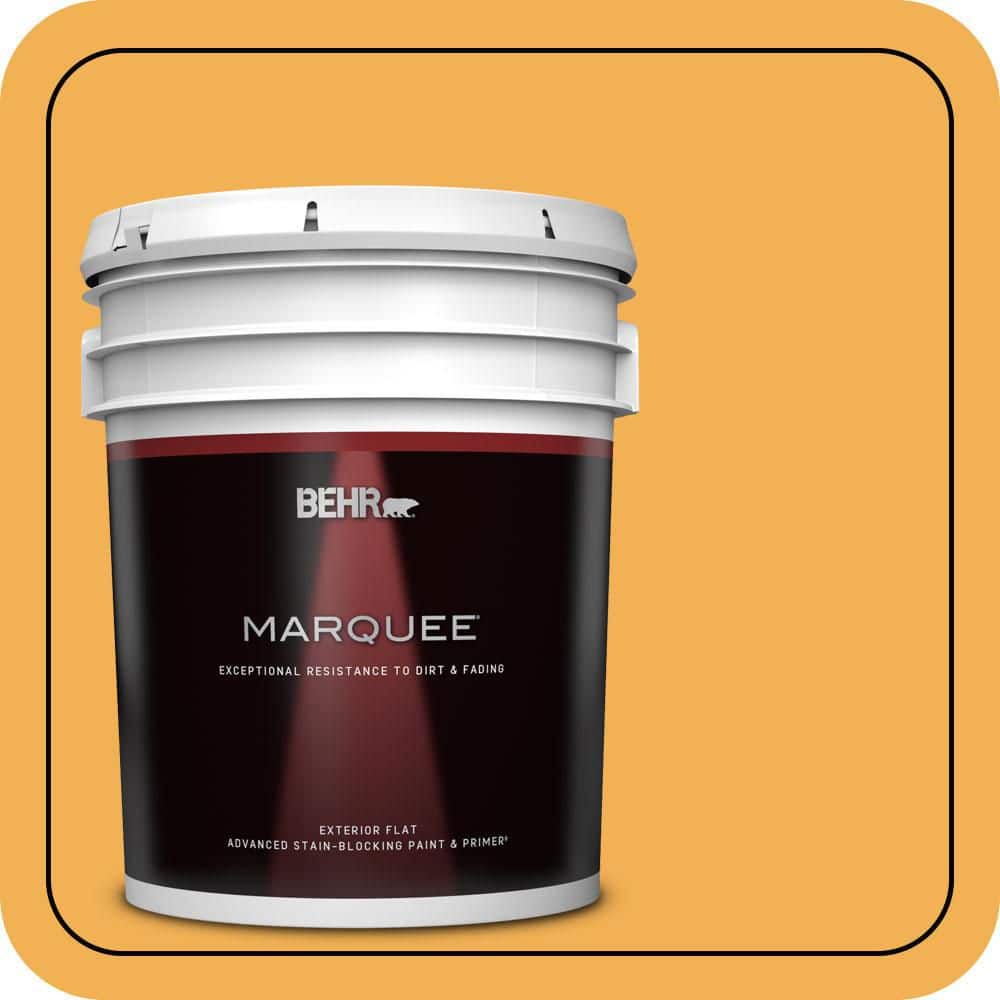 BEHR MARQUEE 5 gal. #PMD-20 Goldenrod Field Flat Exterior Paint & Primer