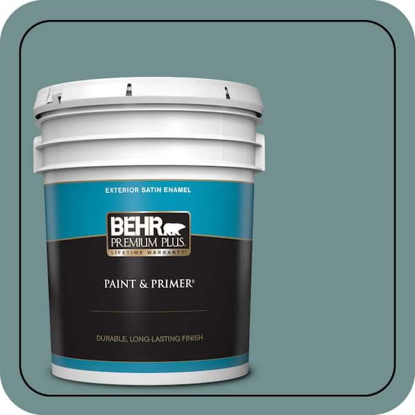 BEHR PREMIUM PLUS 5 gal. #PPU12-03 Dragonfly Satin Enamel Exterior Paint & Primer (2)