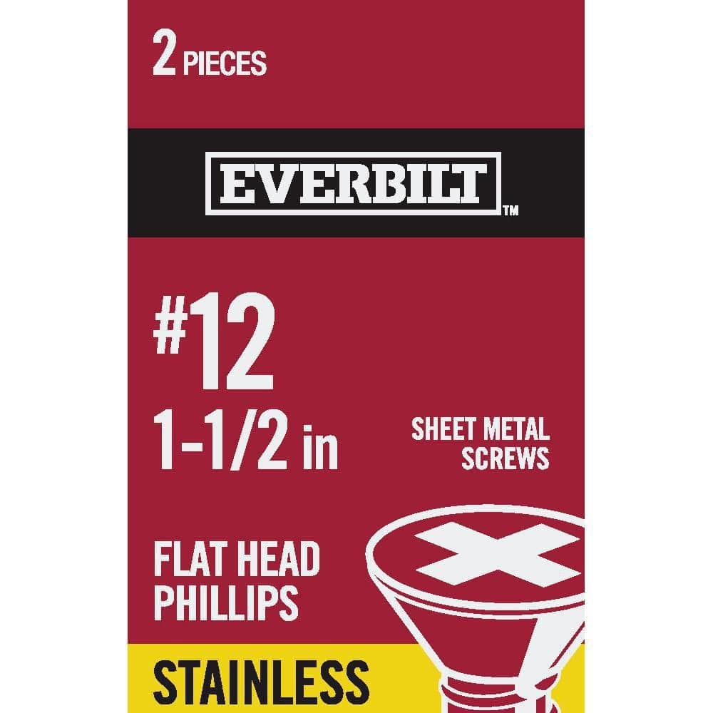 Everbilt #6 . Stainless Steel Phillips Flat Head Sheet Metal Screw (1)