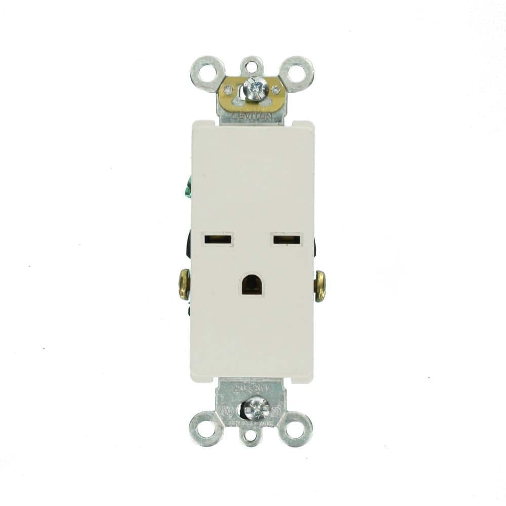 Leviton Decora Plus 15 Amp 250 V NEMA 6-15R Single Outlet/Receptacle, White (1-Pack) 16641-W (2)
