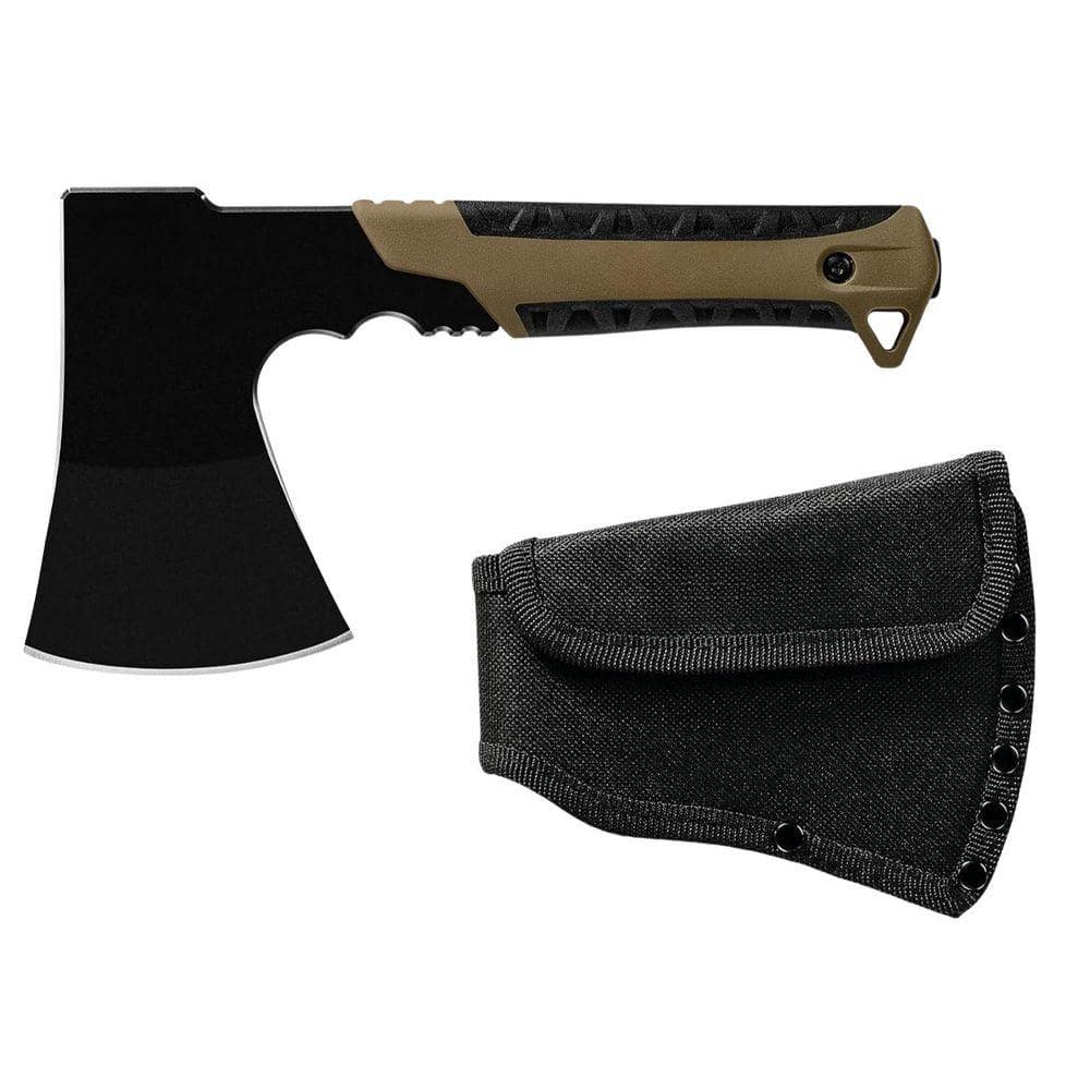Justincity 9 in. Steel/Rubber Handle Hatchet, Corrosion-Resistant Black Oxide Coating Steel Blade & Ergonomic Rubber Grip Handle