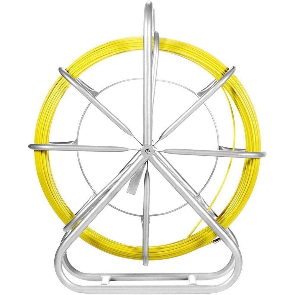 YICHUHAOXI 656 ft. Fiberglass Duct Rodder Fish Tape Puller with Cage and Wheel Stand Durable Steel Reel Stand (3)