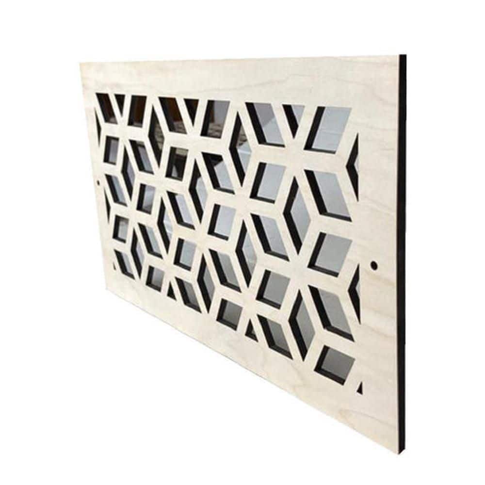 STELLAR Cubes Wall And Ceiling Registers 6x14 (Duct Opening) 8x16 Overall Size - Wooden Screw-in Decorative Vent Cover (3)