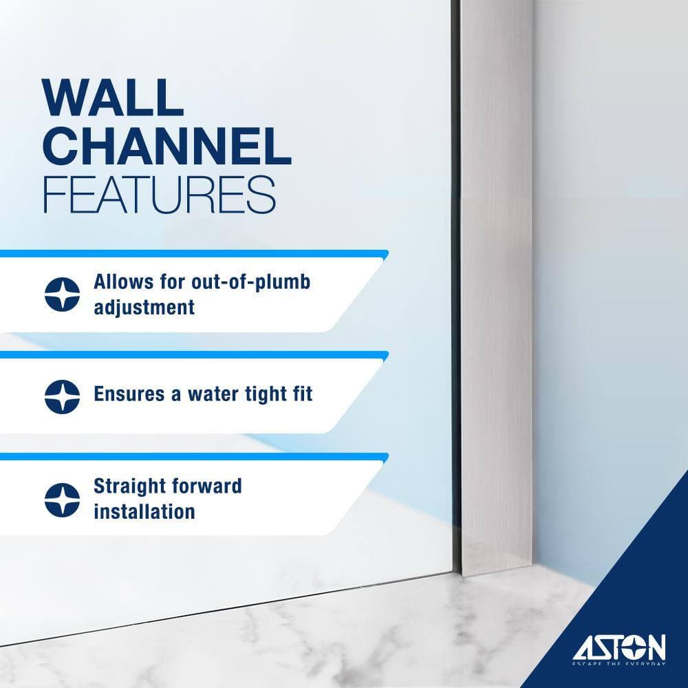 Aston Bromley 34.25 in. to 35.25 in. 34.375 in. 72 in. Frameless Corner Hinged Shower Enclosure (4)
