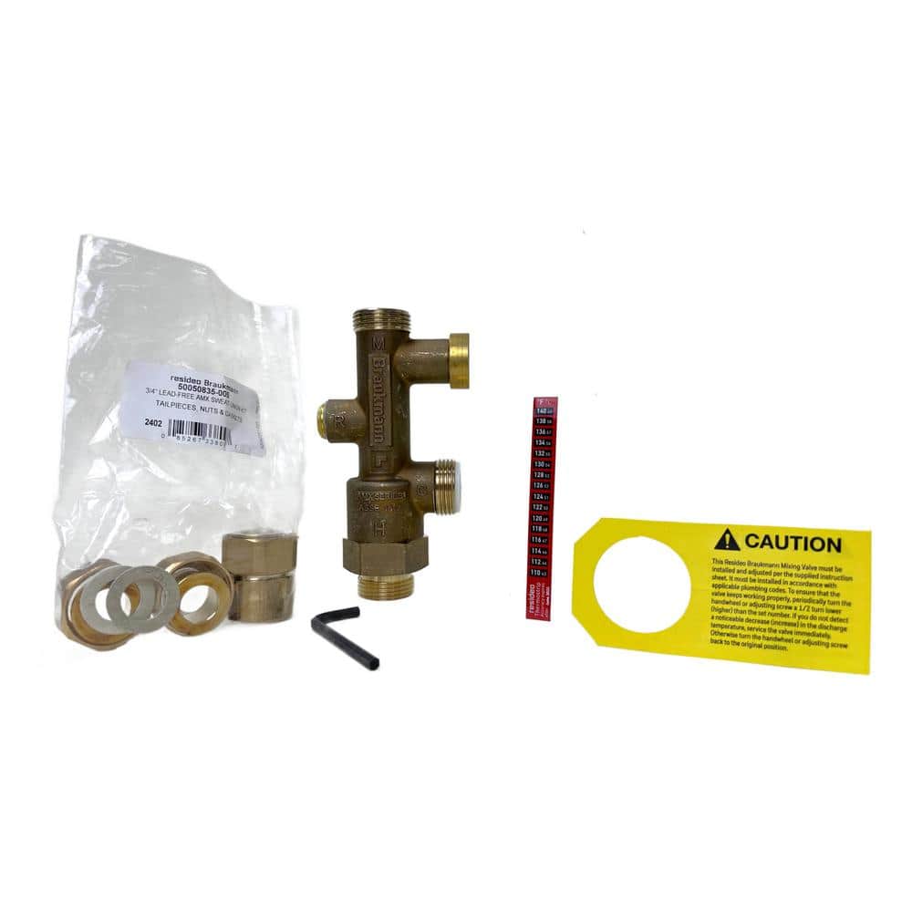 Honeywell 3/4 in. Union Sweat Lead Free Thermostatic Mixing Valve (3)