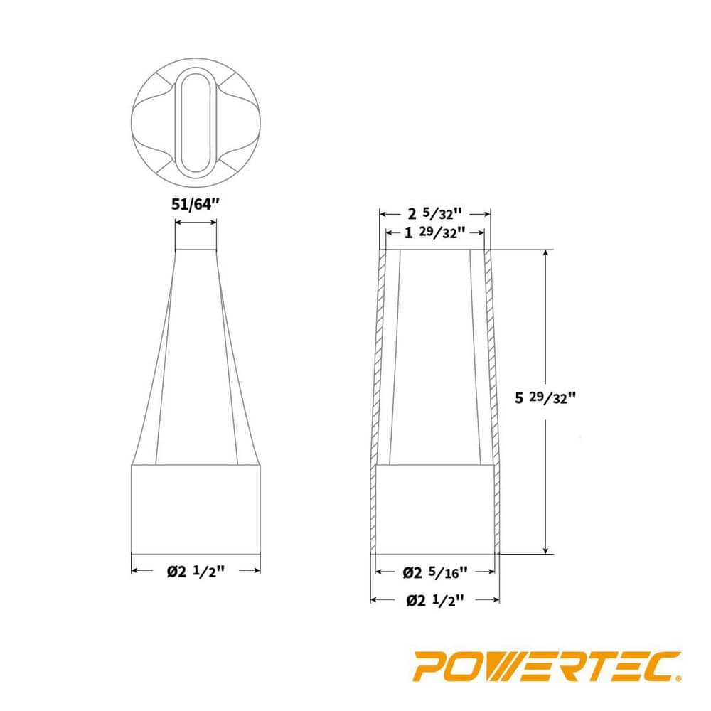 ‎POWERTEC 2-1/2 in. Taper Oval Nozzle (3)