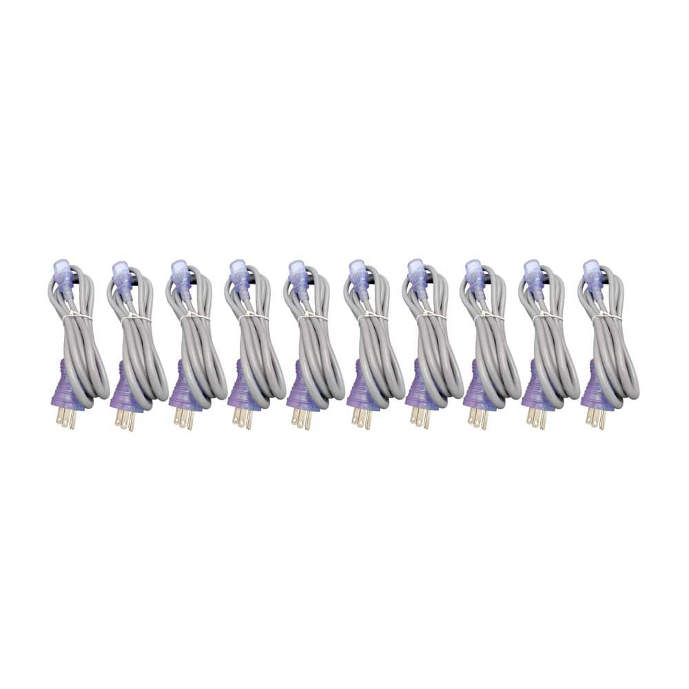 Micro Connectors, Inc 3 ft. 18 / 3 Hospital Grade AC Power Cord Indoor (NEMA 5-15PHG to IEC-60320-C13) Gray 10-Pack (1)
