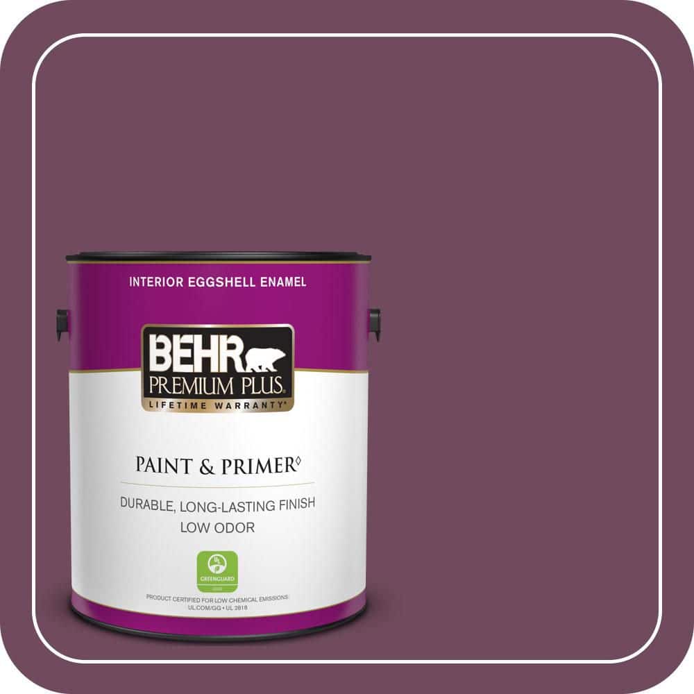 BEHR PREMIUM PLUS 1 gal. #MQ1-39 Prussian Plum Eggshell Enamel Low Odor Interior Paint & Primer (1)
