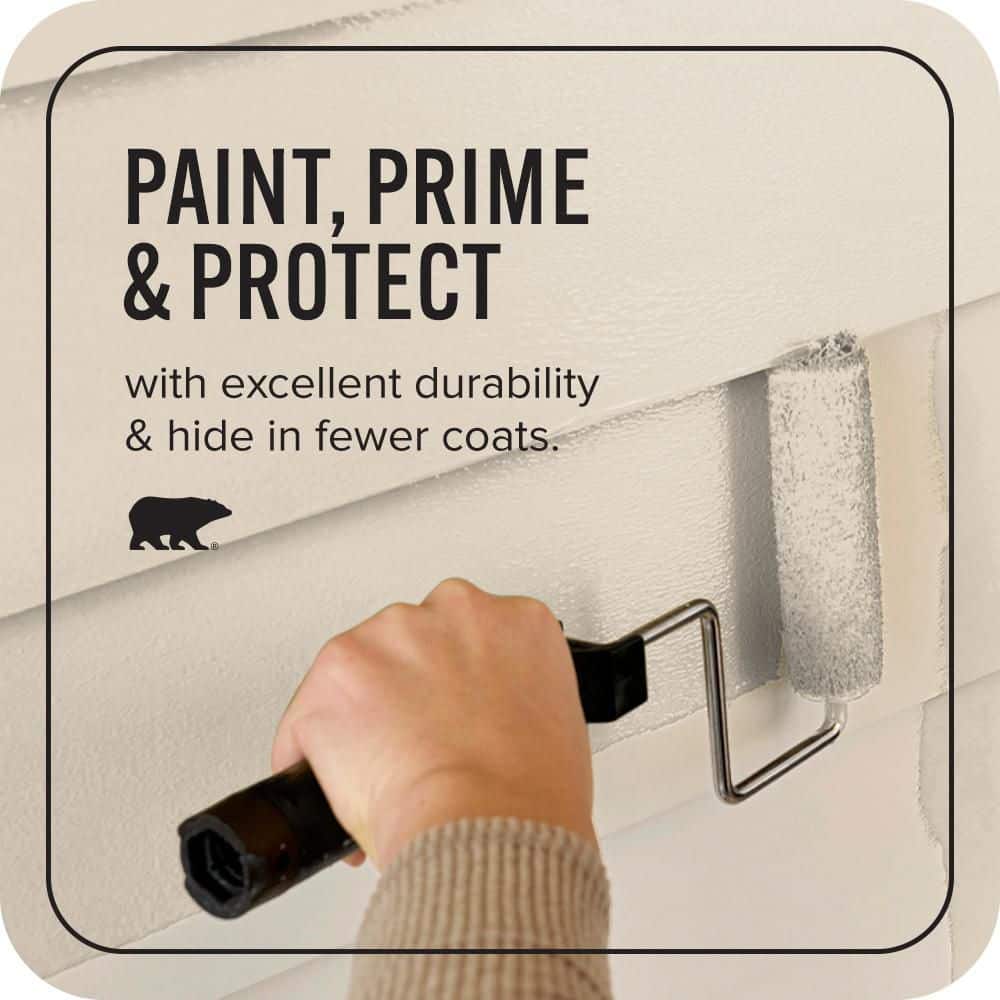 BEHR ULTRA 5 gal. #OR-W07 Spanish Sand Satin Enamel Exterior Paint & Primer (3)