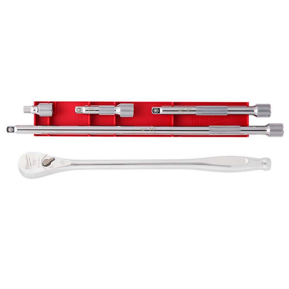 Milwaukee . Drive 90-Tooth Extended Ratchet with . Drive Extension Set (5-Piece)