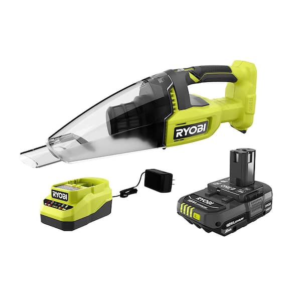 RYOBI ONE+ 18V Cordless Multi-Surface Handheld Vacuum Kit with 2.0 Ah Battery and Charger (2)