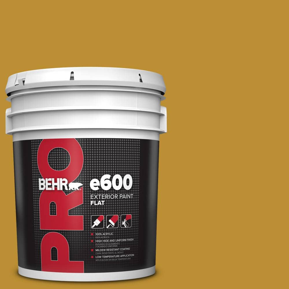 BEHR PRO 5 gal. #360D-7 Brown Mustard Flat Exterior Paint