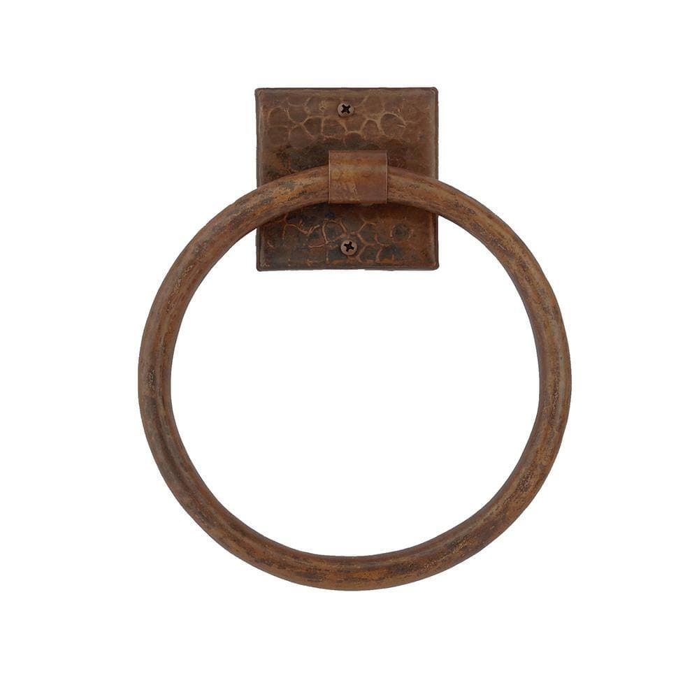 Premier Copper Products 7 in. Hand Hammered Copper Towel Ring in Oil Rubbed Bronze (2)