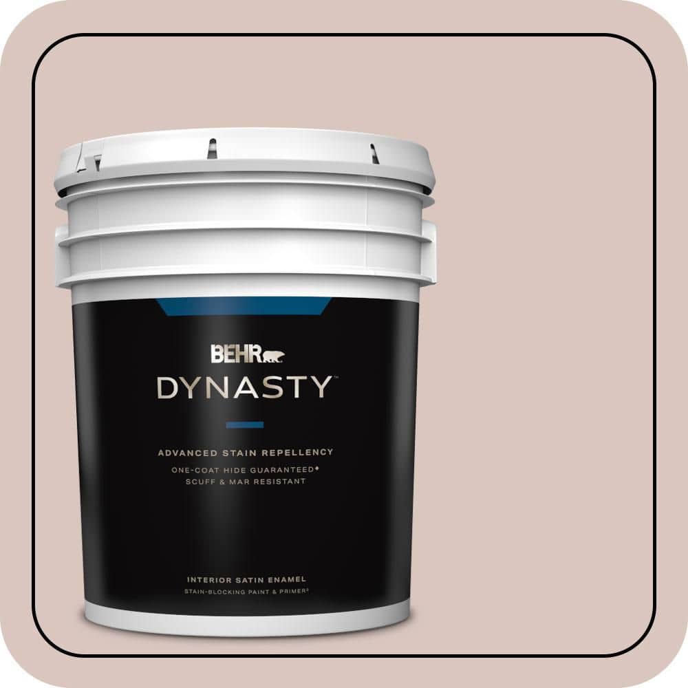BEHR DYNASTY 5 gal. #PPU2-06 Wisp of Mauve Satin Enamel Interior Stain-Blocking Paint & Primer