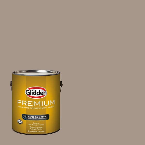 Glidden Premium 1-gal. PPG1020-5 Earl Gray Satin Exterior Latex Paint (2)