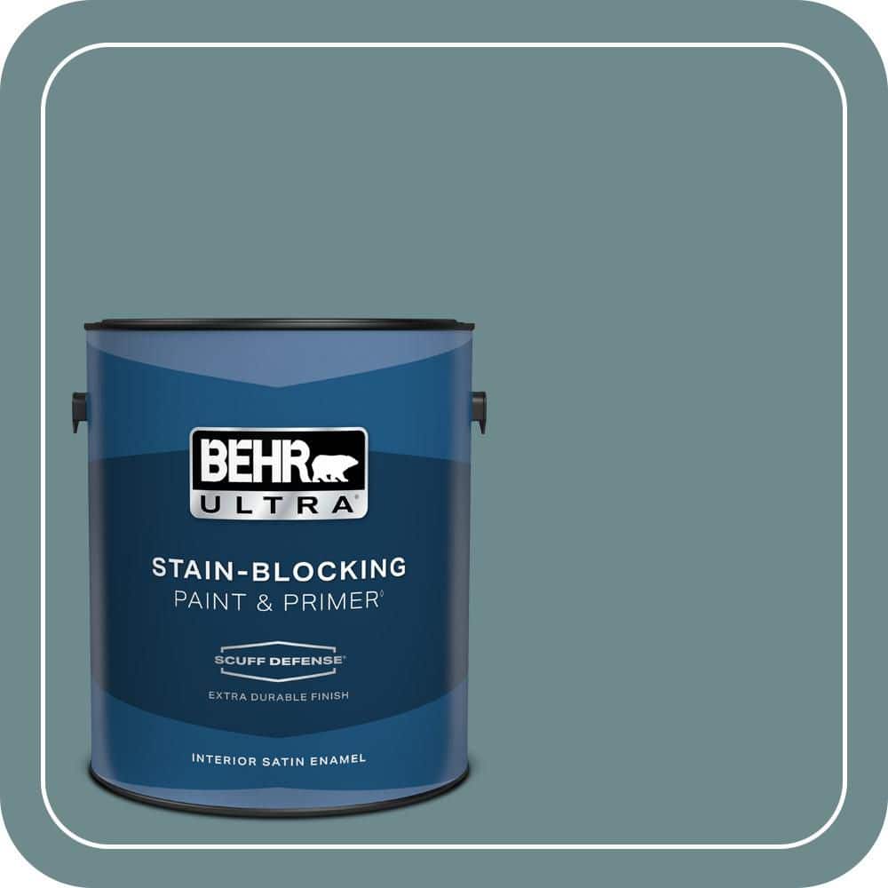 BEHR ULTRA 1 gal. #PPU13-06 Polaris Blue Extra Durable Satin Enamel Interior Paint & Primer (1)