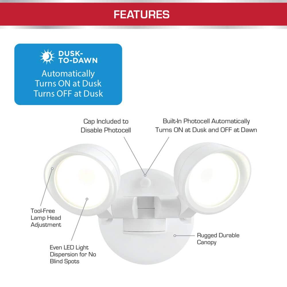 Defiant 1400 Lumen White Dusk to Dawn or Switch Activated Integrated LED Flood Light Security Light (3)