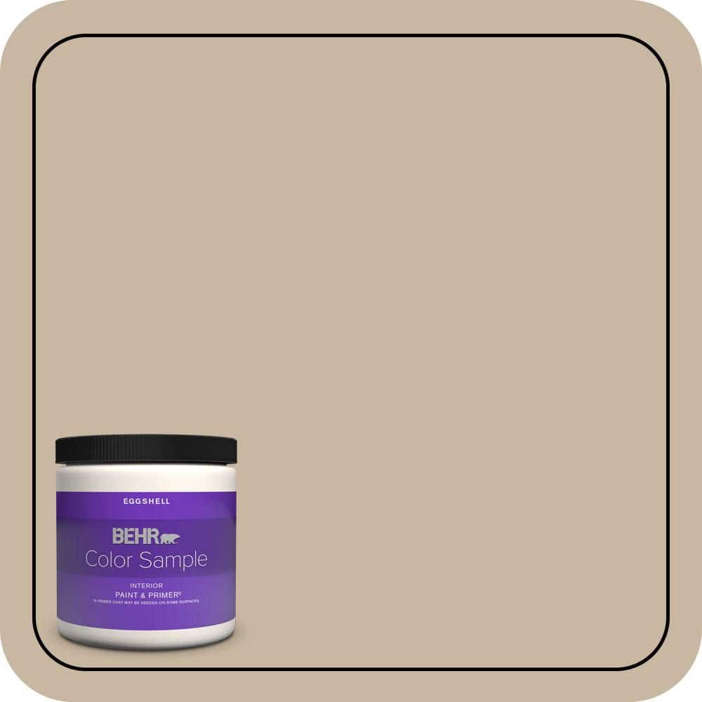 BEHR PREMIUM PLUS 8 oz. #QE-28 Ranch Tan Eggshell Enamel Interior Paint & Primer Color Sample