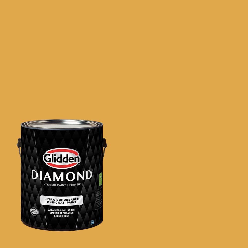 Glidden Diamond 1 gal. PPG1209-6 Brass Mesh Satin Interior Paint with Primer (1)