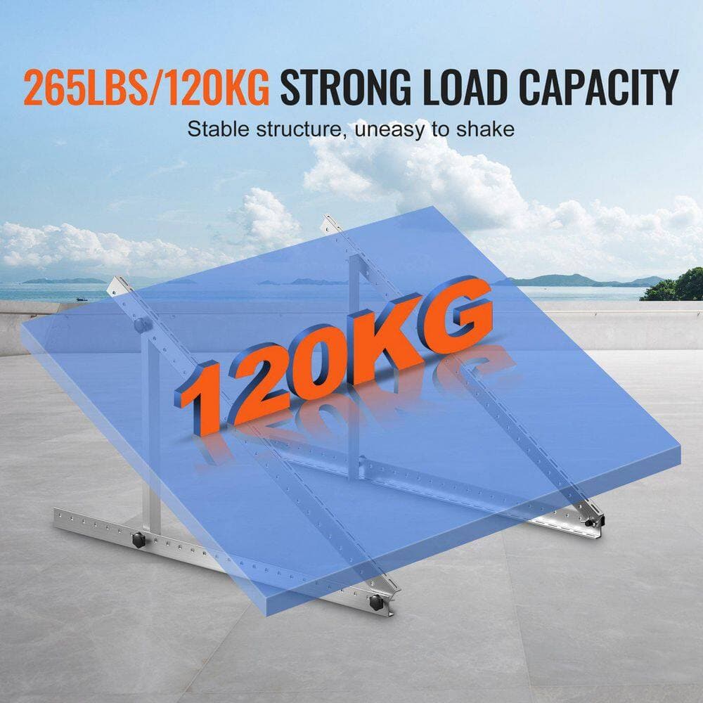 xinyoec 50 in. Solar Panel Mounting Brackets  with Folding Tilt Legs and 0 to 90° Adjustable, Aluminum Brackets for RV and Roof (3)
