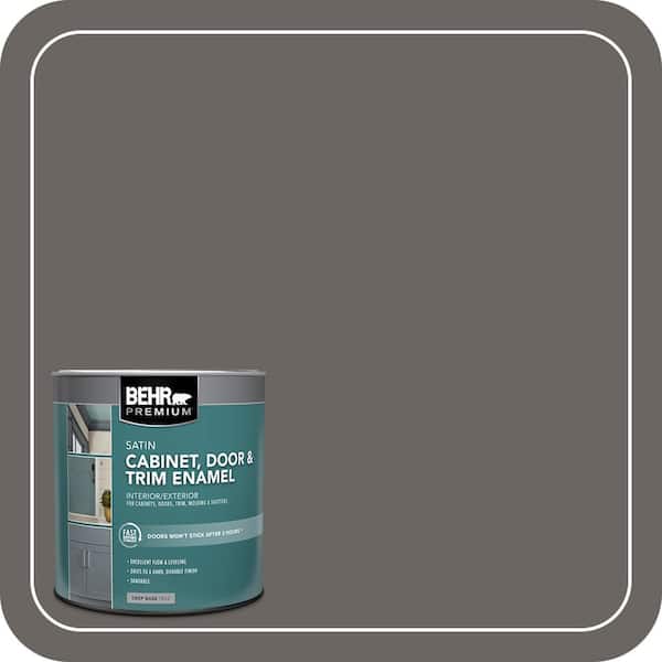 BEHR PREMIUM 1 qt. #PPU24-03 Chinchilla Satin Enamel Interior/Exterior Cabinet, Door & Trim Paint (2)