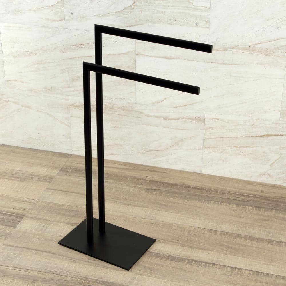 Kingston Brass Edenscape 2-Bar Freestanding Towel Rack in Matte Black (3)