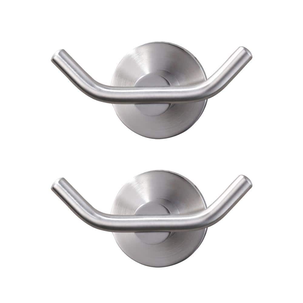 ARCORA Wall Mounted Bathroom J-Hook Robe/Towel Hook Brushed Nickel 2 Pack (1)