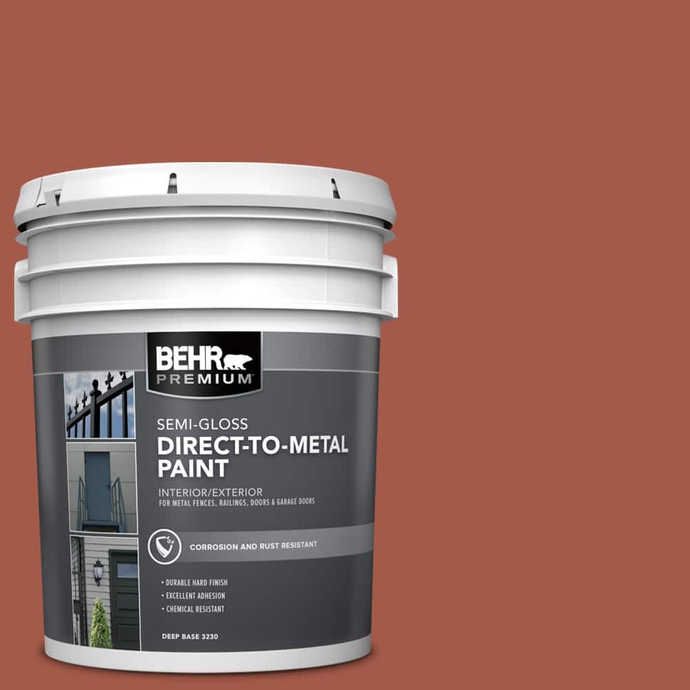 BEHR PREMIUM 5 gal. #PPU2-15 Cajun Red Semi-Gloss Direct to Metal Interior/Exterior Paint (1)