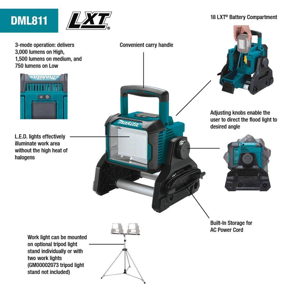 Makita 18V LXT Lithium-Ion Cordless/Corded Work Light (Light Only) (3)