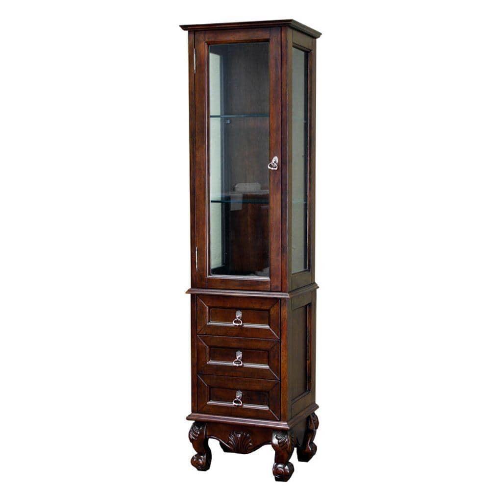 Bellaterra Home Bevington 18 in. W x 67 in. H x 14 in. D Bathroom Linen Storage Cabinet in Walnut (2)