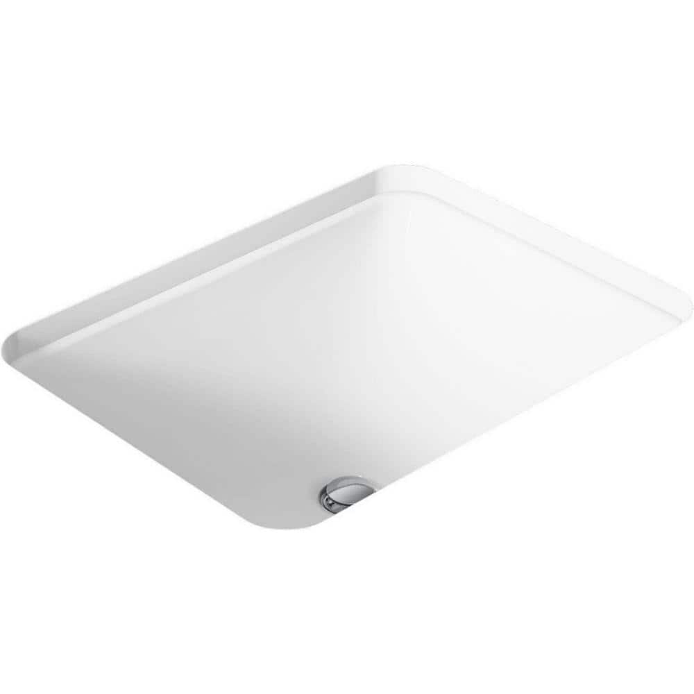 Whatseaso 20.25 in. Undermount Rectangular Bathroom Sink with Overflow Drain in White Vitreous China