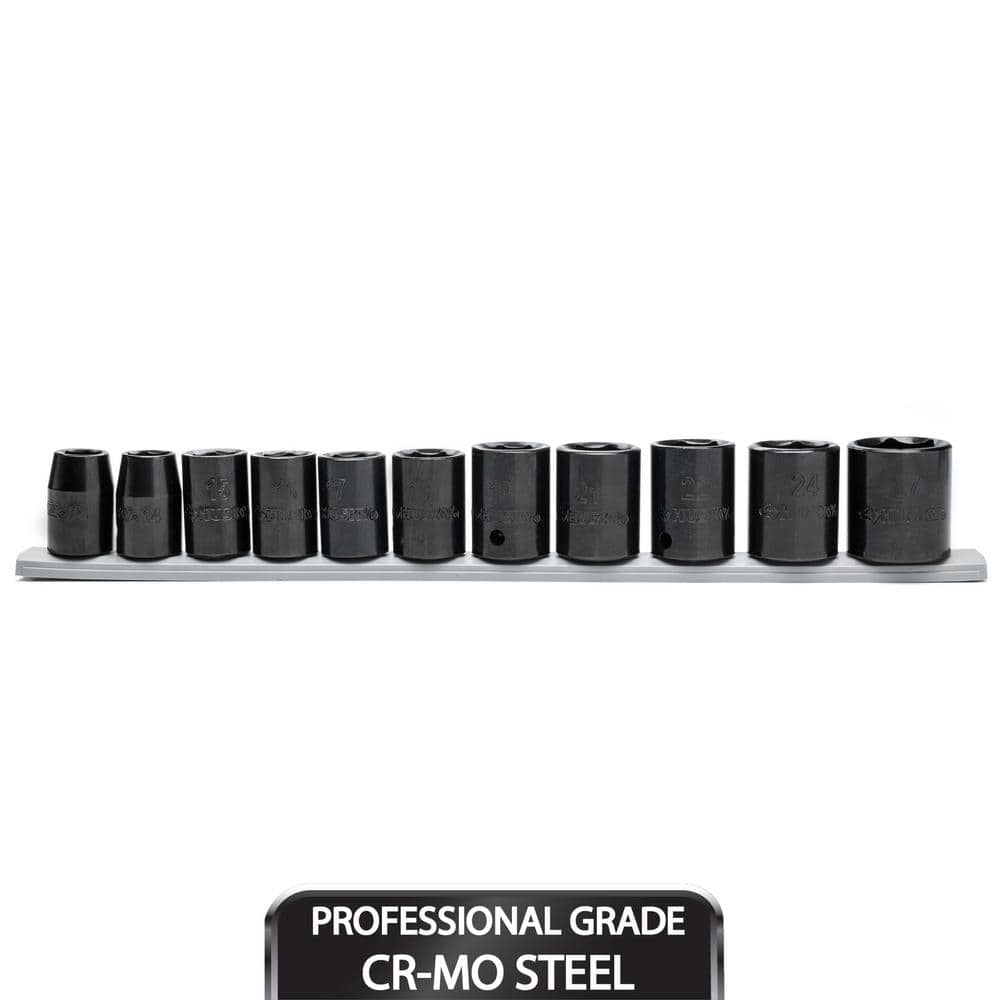 Husky 1/2 in. Drive Standard Metric 6-Point Impact Socket Set (11-Piece)