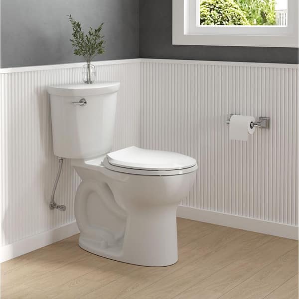 American Standard Cadet 12 in. Antimicrobial 2-Piece 1.28 GPF Single Flush Chair Height Round Toilet with Slow Close Seat in White