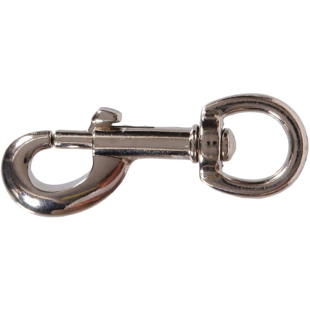 Hardware Essentials 3/4 x 3-9/16 in. Bolt Snap with Round Swivel Eye in Nickel-Plated (10-Pack)